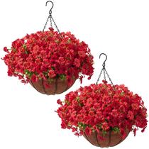 Flores Artificiais Pendentes Hananona 24 Unidades Vermelhas 2 Pacotes Flores Artificiais Pendentes Hananona 24 Unidades Vermelhas 2 Pacotes