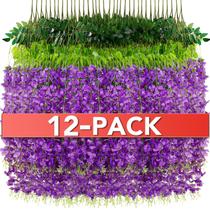 Flores artificiais penduradas Alotiki Wisteria 1,1 m - roxas x12 Flores artificiais penduradas Alotiki Wisteria 1,1 m - roxas x12
