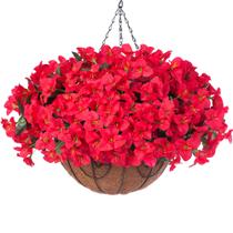 Flores artificiais penduradas HyeFlora Bougainvillea Red com cesta Flores artificiais penduradas HyeFlora Bougainvillea Red com cesta