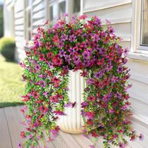 Flores artificiais penduradas INQCMY Daisy com eucalipto, 2 peças