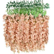 Flores artificiais penduradas para glicínias, pacote com 12, 1,1 m para decoração Flores artificiais penduradas para glicínias, pacote com 12, 1,1 m para decoração