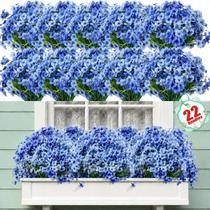 Flores Artificiais Powbrace Pacote com 22 Unidades Azul Resistente a UV Flores Artificiais Powbrace Pacote com 22 Unidades Azul Resistente a UV