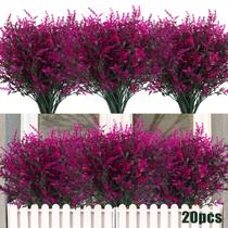 Flores artificiais RECUTMS 20 pacotes de fúcsia resistente a UV Flores artificiais RECUTMS 20 pacotes de fúcsia resistente a UV