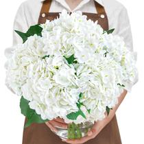 Flores artificiais Serwalin 5 peças de hortênsia branca 53 cm