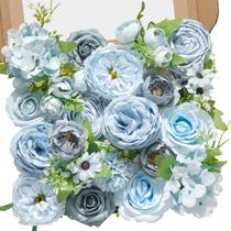 Flores artificiais Serwalin Blue Silk Fake para casamento