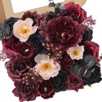 Flores artificiais Serwalin Burgundy Black Roses Silk x10 Flores artificiais Serwalin Burgundy Black Roses Silk x10