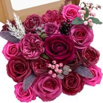 Flores artificiais Serwalin Dark Magenta Hot Pink Silk x9