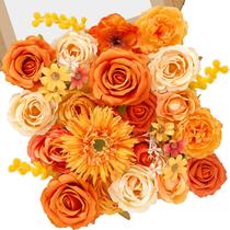 Flores artificiais Serwalin Fall Orange Silk Girassol