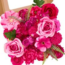Flores artificiais Serwalin Hot Pink Magenta para casamento