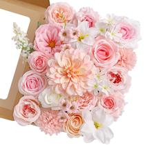 Flores artificiais Serwalin Pink para buquês de casamento DIY