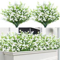 Flores artificiais Sggvecsy Arbustos de buxo resistentes a UV x24 Flores artificiais Sggvecsy Arbustos de buxo resistentes a UV x24