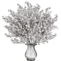 Flores artificiais Sggvecsy Babys Breath 15 unidades cinza