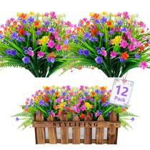 Flores artificiais STYLIFING 12 pacotes para decoração de exteriores