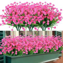 Flores artificiais TEMCHY Daisy, 8 pacotes, rosa resistente a UV