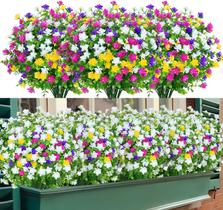 Flores artificiais TEMCHY Lifelike, sem desbotamento, resistentes a UV x8 Flores artificiais TEMCHY Lifelike, sem desbotamento, resistentes a UV x8