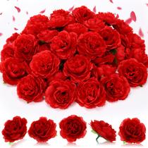 Flores artificiais Thiccywoov Rose Head 8 cm de seda 50 unidades vermelhas Flores artificiais Thiccywoov Rose Head 8 cm de seda 50 unidades vermelhas