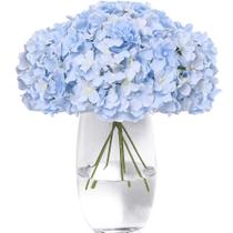 Flores artificiais Tifuly Hydrangea Silk 12 unidades com caules azuis