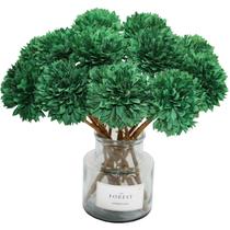 Flores artificiais Tinsow Faux Ball Chrysanthemum x12 Green