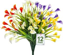 Flores artificiais TURNMEON Calla Lily 12 pacotes (300 cabeças)