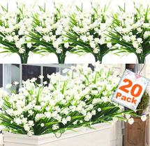 Flores artificiais TURNMEON para decoração de exteriores x20 Flores artificiais TURNMEON para decoração de exteriores x20