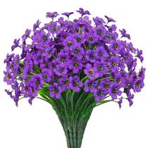 Flores artificiais TYISWY 21 pacotes roxos resistentes a UV