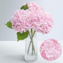 Flores artificiais Waipfaru 21 Real Touch Hydrangea 3 unidades rosa