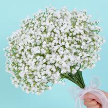 Flores artificiais Waipfaru Babys Breath 15 peças brancas