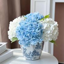 Flores artificiais YalZoneMet Hydrangea 4 peças Real Touch