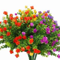Flores artificiais YIBUKIY resistentes a UV para exterior: 20 pacotes