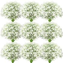 Flores artificiais Ysleen Baby Breath 100 unidades de plástico branco Flores artificiais Ysleen Baby Breath 100 unidades de plástico branco
