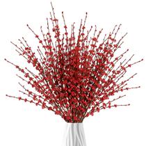 Flores Artificiales de Jazmín Sggvecsy 75 cm de Alto Rojo 10 Piezas