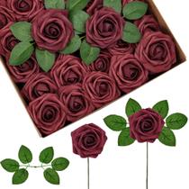 Flores Artificiales InnoGear Rosas Falsas de Espuma 50 piezas Color Burdeos Flores Artificiales InnoGear Rosas Falsas de Espuma 50 piezas Color Burdeos