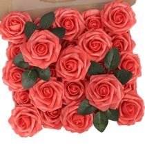 Flores Artificiales N&T NIETING Rosas de Espuma Coral 25 piezas 18 cm