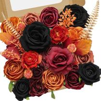 Flores Artificiales Serwalin Negro Naranja Otoño Halloween