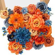 Flores Artificiales Serwalin Otoño Naranja Seda con Tallos