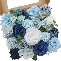 Flores Artificiales Serwalin Rosas de Seda Azules x16 Flores Artificiales Serwalin Rosas de Seda Azules x16