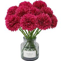 Flores Artificiales Tinsow Crisantemo Bola Roja 12 Piezas 28 cm