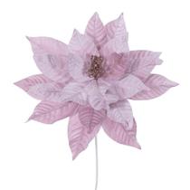 Flores Artificiales Vickerman Poinsettia Rosa con 18 Flores
