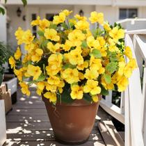 Flores de hibisco artificiais Besteek Fake Silk x8 amarelas