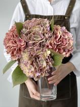 Flores de hortênsia artificiais JINWOE Vintage Real Touch x4