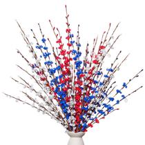 Flores de jasmim artificiais Wootkey 10 unidades 74 cm Patriotic