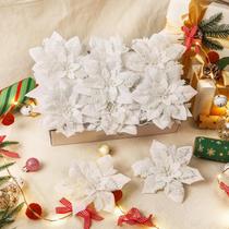 Flores de Natal artificiais Alupssuc Poinsettia 6" 20 unidades