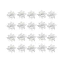 Flores De Natal Artificiais De 9cm 20pcs Ornamentos De Árvore De Natal Com Glitter Decoração De Ano