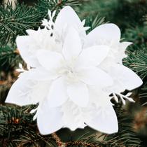 Flores de Natal SITUMEIZI Poinsettia com clipes x24 brancos