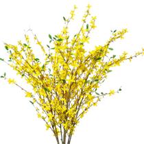 Flores de orquídeas artificiais Sggvecsy Fake Forsythia Stems x4