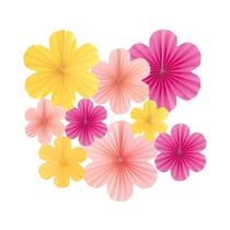 Flores De Papel Temáticas De Páscoa 9 Peças/Conjunto Guirlandas Em Forma De Leque Para Decoração De