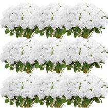 Flores de rosas artificiais Jexine 100 Bulk Pure White Silk