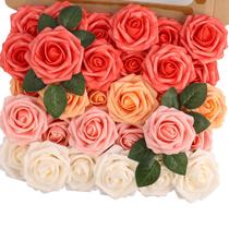 Flores de rosas artificiais MACTING Real Touch 30 unidades com caule Flores de rosas artificiais MACTING Real Touch 30 unidades com caule
