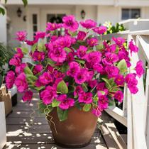 Flores de seda artificiais Besteek Hibiscus Fuchsia 8 unidades