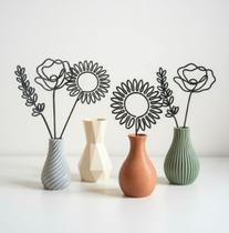 Flores Decorativas Minimalistas Kit 3 Cor:Cinza